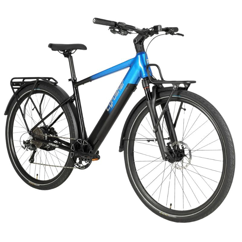 All-terrain tires of the Cyrusher Voyage E-Bike on rocky terrain