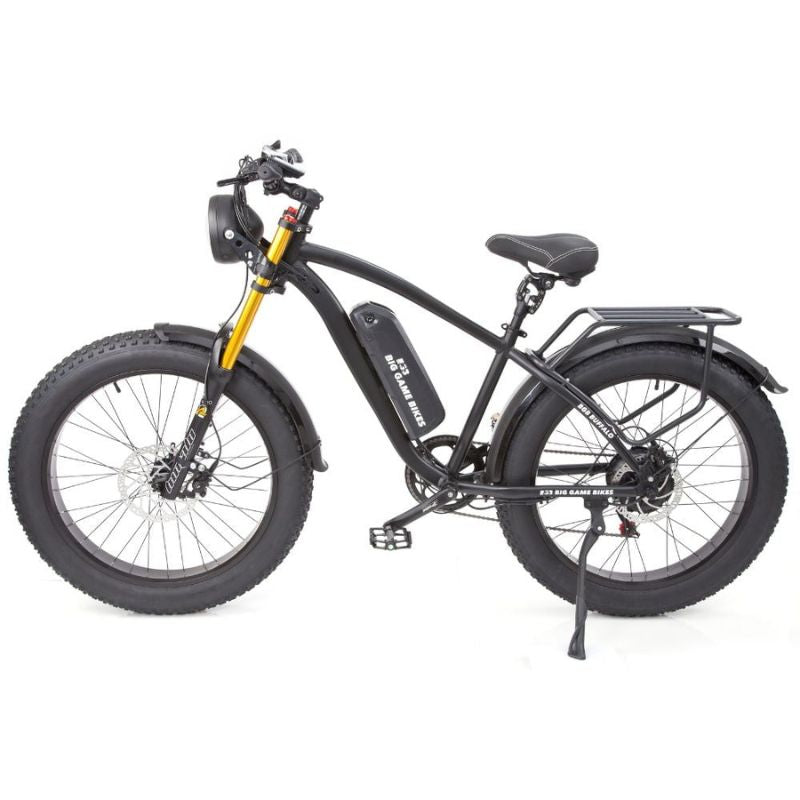 Close-up of 48V lithium battery mounted under bike frame