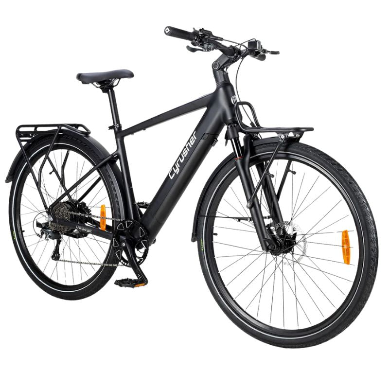 Cyrusher Voyage E-Bike riding through trails
