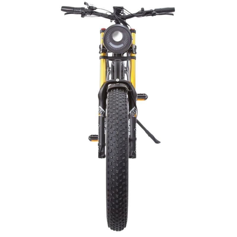 Demonstration of pedal‑assist levels on rough trail terrain