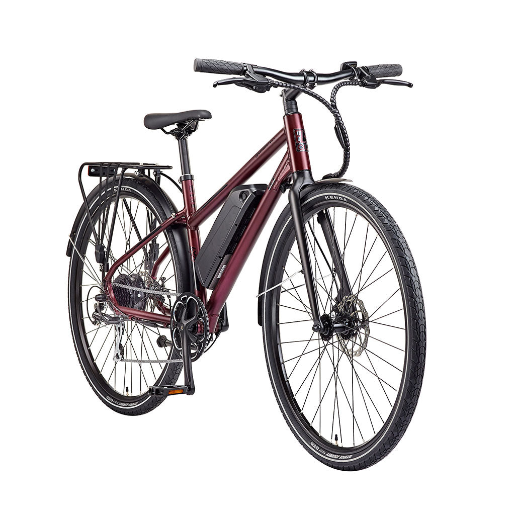 17-inch Commute EX E-bike shown with upright handlebars and comfort saddle