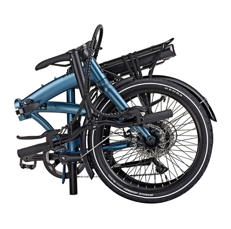 Fold bike in collapsed position – folded to fit small spaces