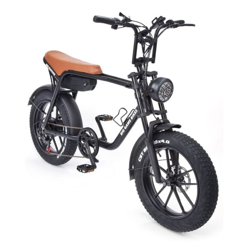 Front LED motorcycle-style light illuminated