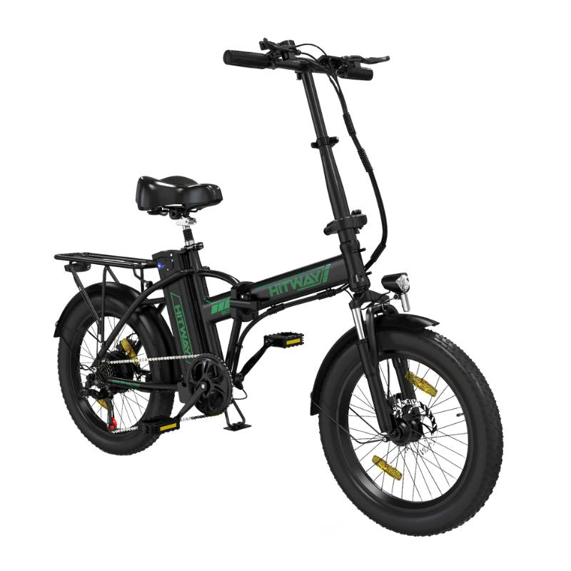 Hitway BK11 folding electric bike unfolded in city park