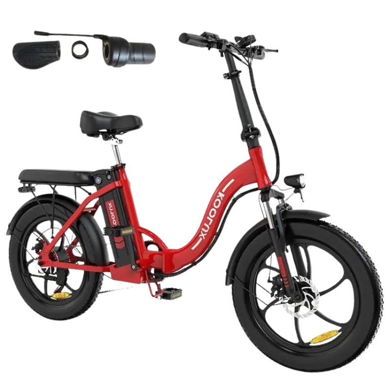 20×4″ fat tire and mechanical disc brake close-up