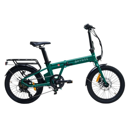 Virum Foldable E-Bike side view with city background