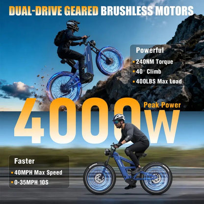 TESWAY X9 Ultra Electric Bike – Factory-Locked 250W EAPC-Compliant Configuration, 60V 30Ah