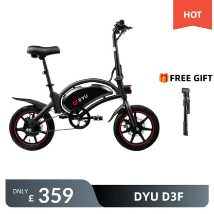 DYU D3F 14-Inch Folding Electric Bike | 250W | 36V 10Ah | 25 km/h