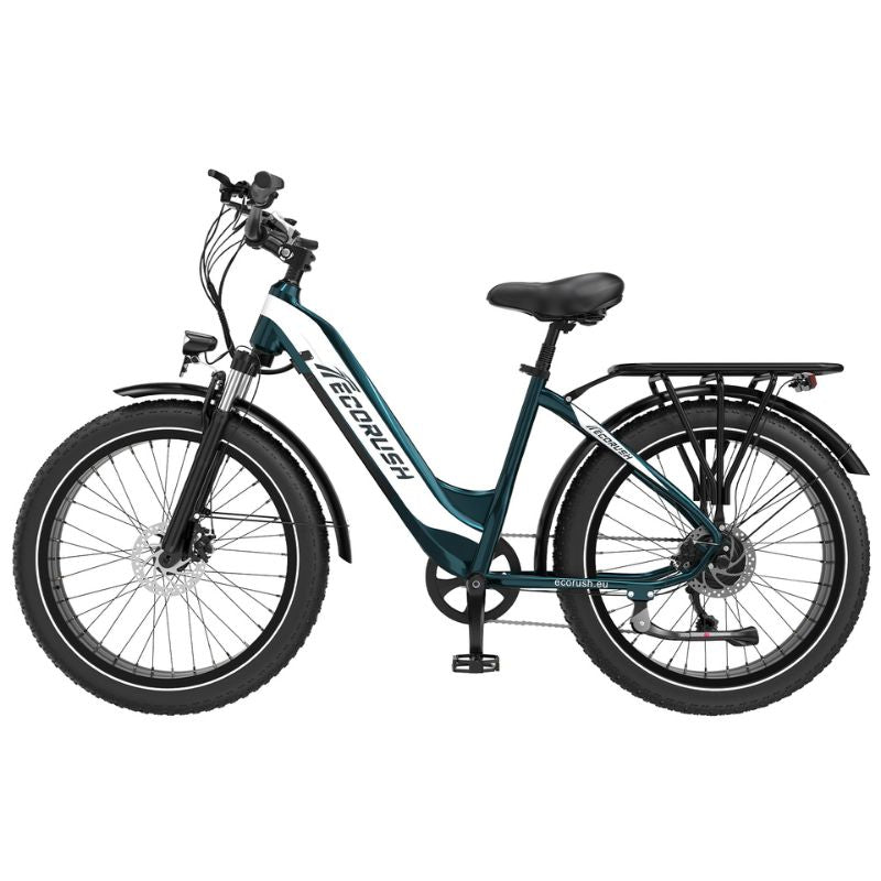 ECORUSH R3 fat‑tire mountain e‑bike blue side profile