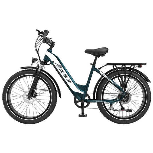 ECORUSH R3 fat‑tire mountain e‑bike blue side profile