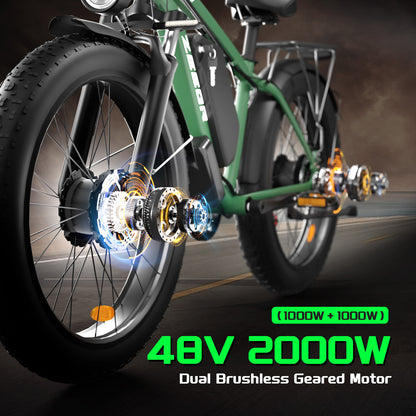 BluVall F1 2000W Electric Fat‑Tire Bike