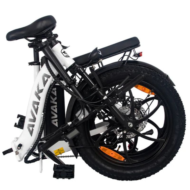 Folded Avaka BZ20 PLUS electric bicycle compact storage