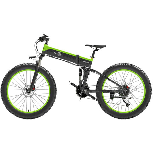 Bezior X1500 electric mountain folding bike angled view