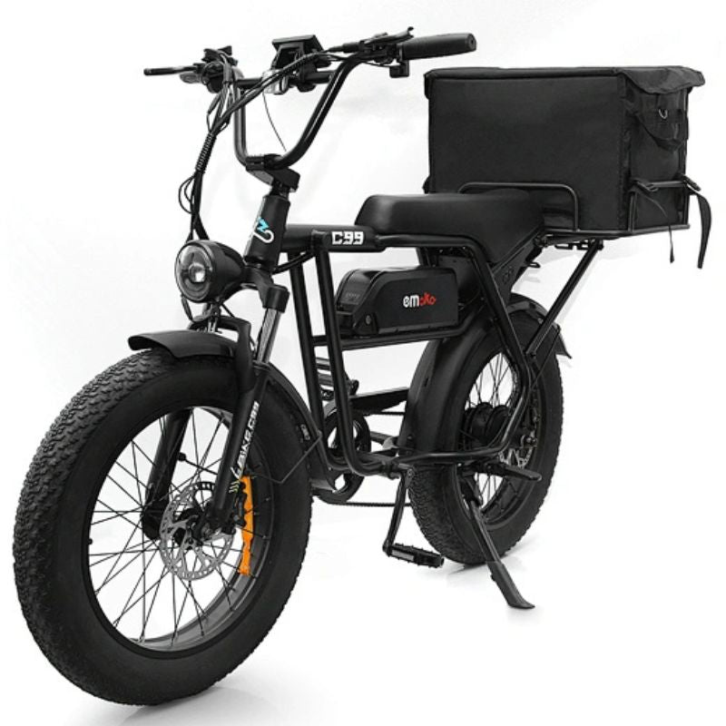 Emoko C99 electric bike front view – handlebar, headlight and fat tire