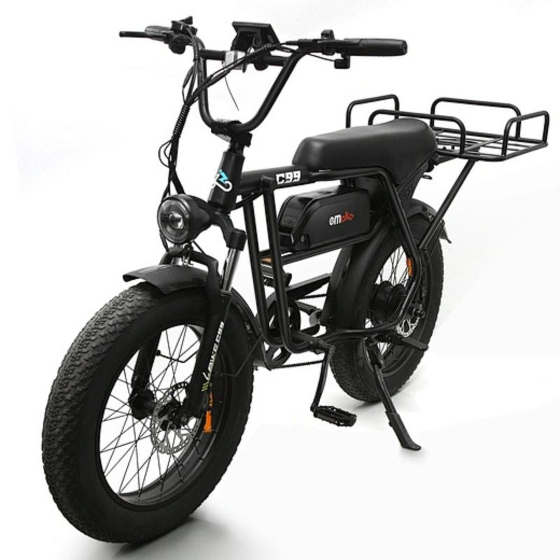 Emoko C99 rear view showing cargo-ready frame and rear rack