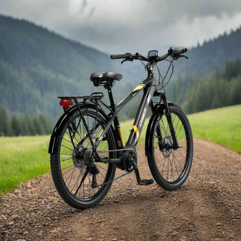 Mark2 Scrambler CX trekking electric bike side view black frame