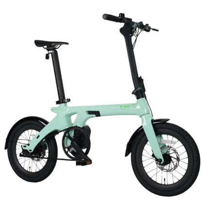 CarbonLite folding e‑bike handlebar view with integrated Topology TFT display and carbon fibre grips