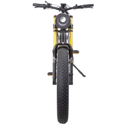 Demonstration of pedal‑assist levels on rough trail terrain