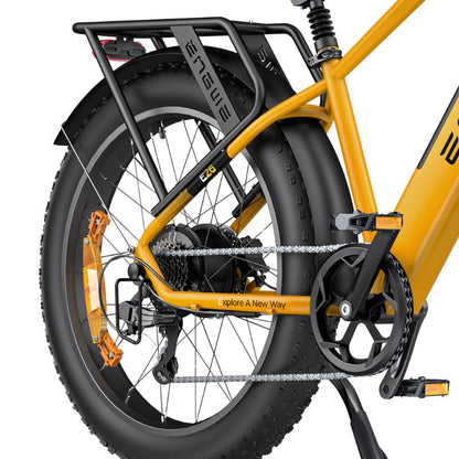 Close-up of 26 x 4.0 Fat Tires on Engwe E26