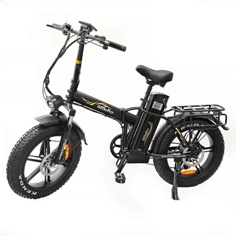 Emoko C4 cargo electric bike rear view showing wide saddle and suspension