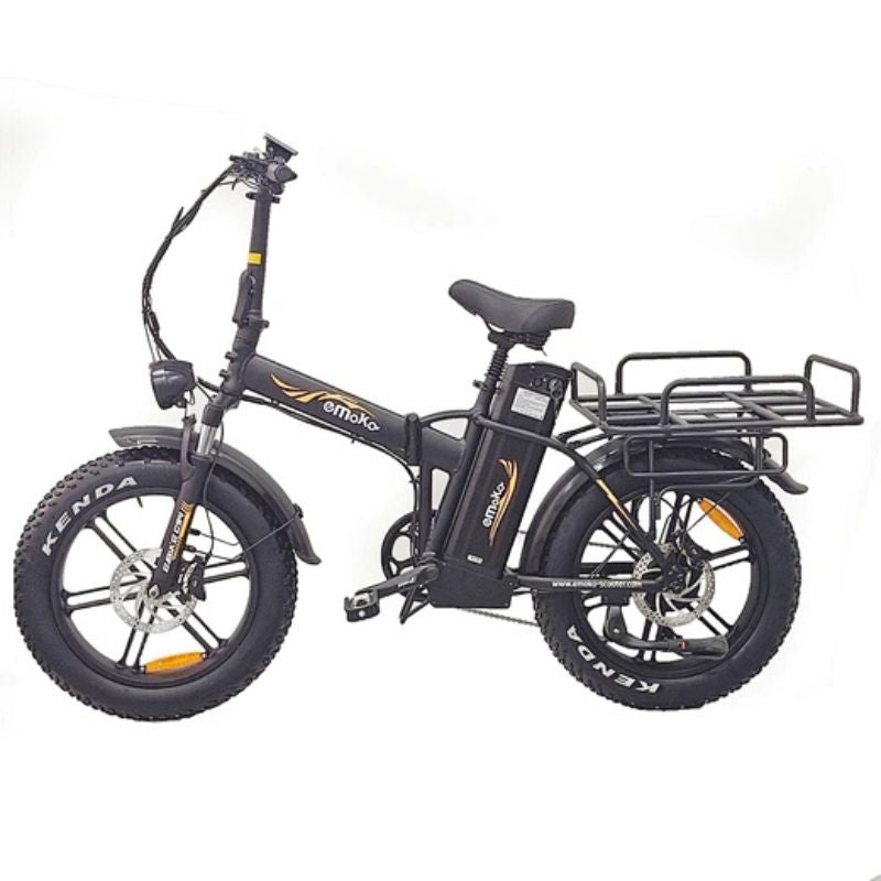 Emoko C94 front view headlight and handlebar of foldable electric bike