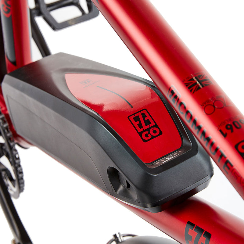 Samsung 460Wh removable battery mounted on Commute EX e-bike frame
