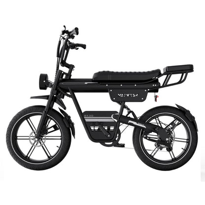 HITWAY BK30 fat‑tyre electric bike close‑up of handlebar grips, brake levers and integrated head‑light