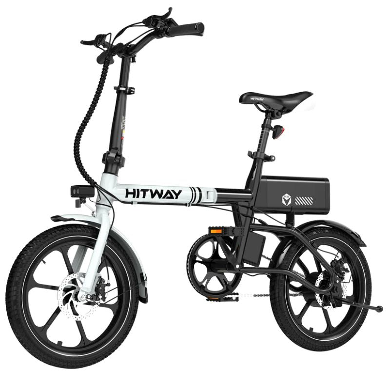 HITWAY BK35S folding electric bike handlebar view with LCD display and app connectivity