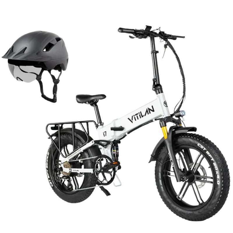 Vitilan I7 Pro 3.0 front view showing air suspension fork and fat all-terrain tires