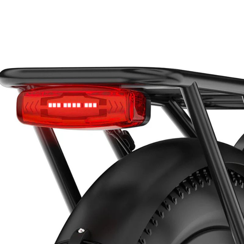 Vitilan U3 back and rear LED lights illuminated for night riding