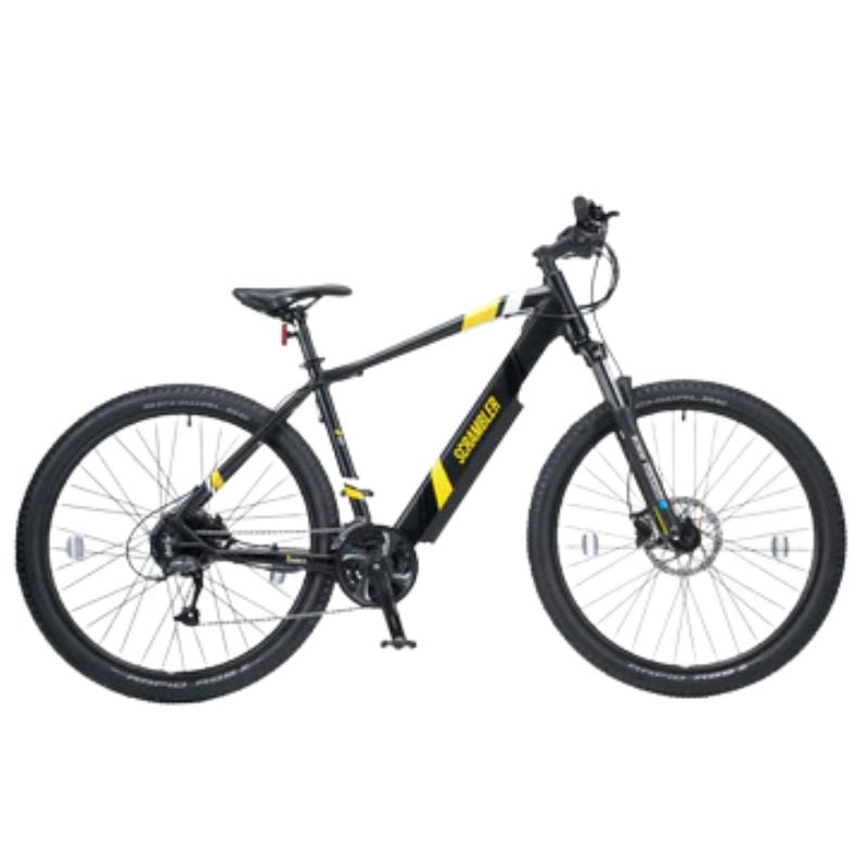 Close-up of Promovec 250 W motor and removable battery on Mark2 Scrambler