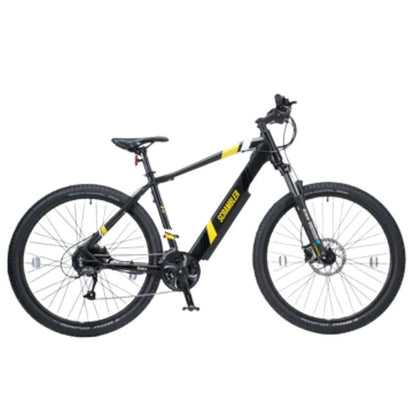 Close-up of Promovec 250 W motor and removable battery on Mark2 Scrambler