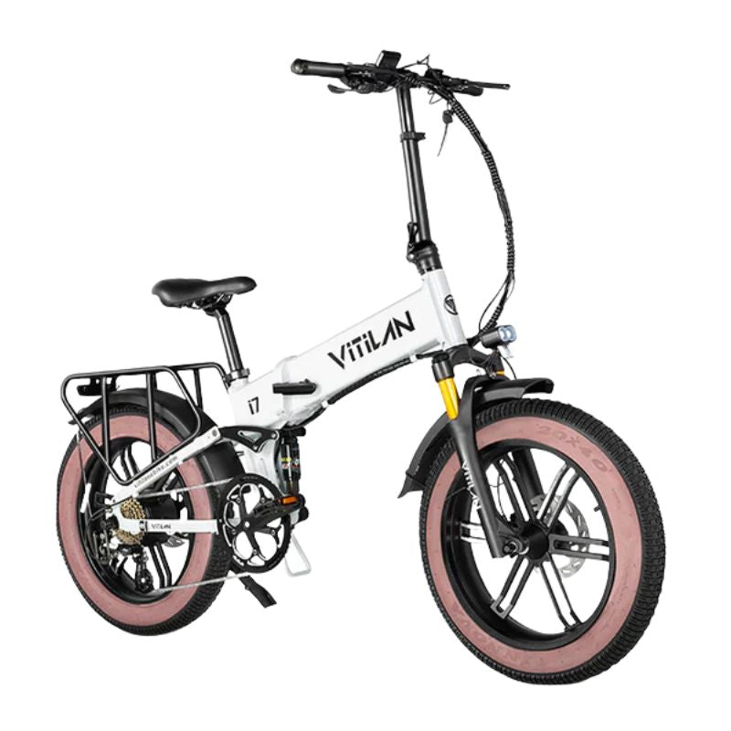 Vitilan I7 Pro 3.0 rear wheel and 180 mm hydraulic disc brake close-up