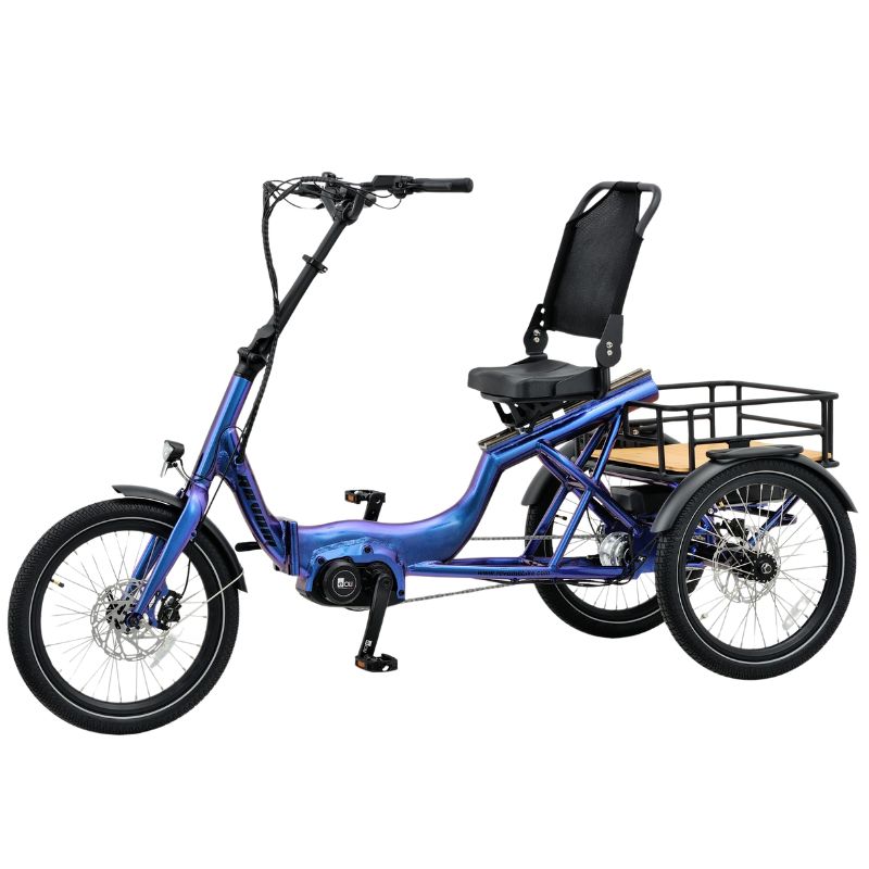 Revom T4F Semi Recumbent Folding Electric Tricycle