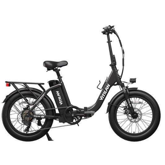 Vitilan U3 foldable full-suspension fat tire electric bike side view green frame