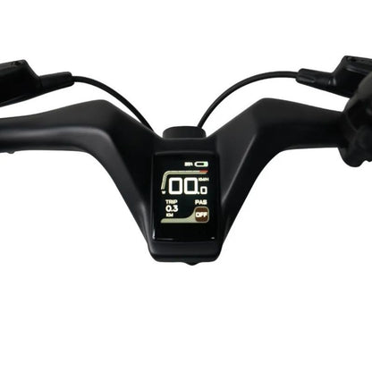 CarbonLite folding e‑bike battery view: Samsung 7 Ah seat‑post mounted battery and included seat‑post lock