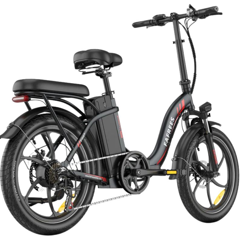 Shimano 7-speed gear derailleur detail on Fafrees F20