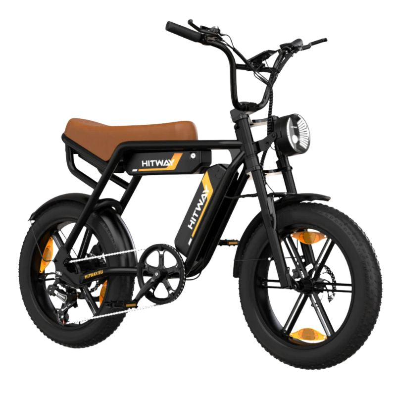  rider comfortably navigating an off-road trail on the HITWAY BK17 dual battery e-bike