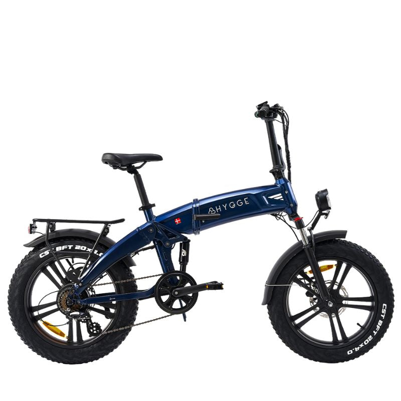 Sorø Folding E-Bike in Royal Blue on mountain trail