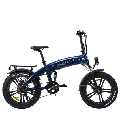 Sorø Folding E-Bike in Royal Blue on mountain trail