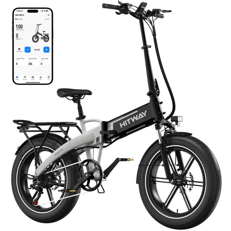 HITWAY BK10S folding electric bike front view folded compact