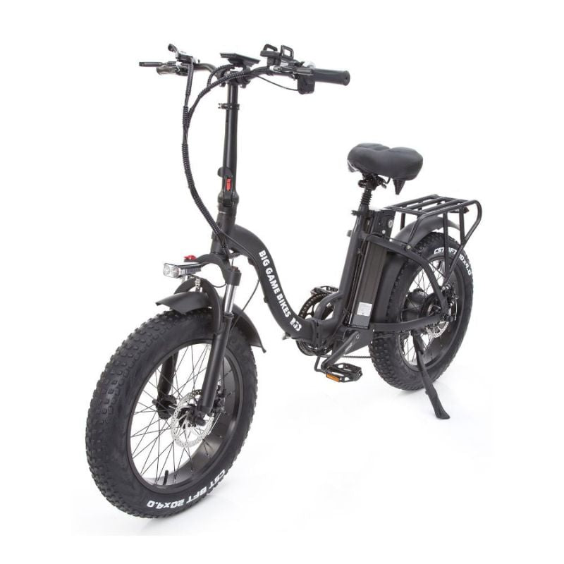 Impala 250W Folding E‑Bike fully unfolded and ready to ride on urban pavement