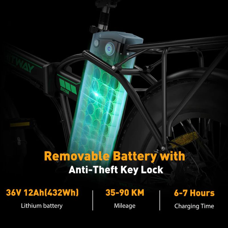 removable battery with anti theft key lock